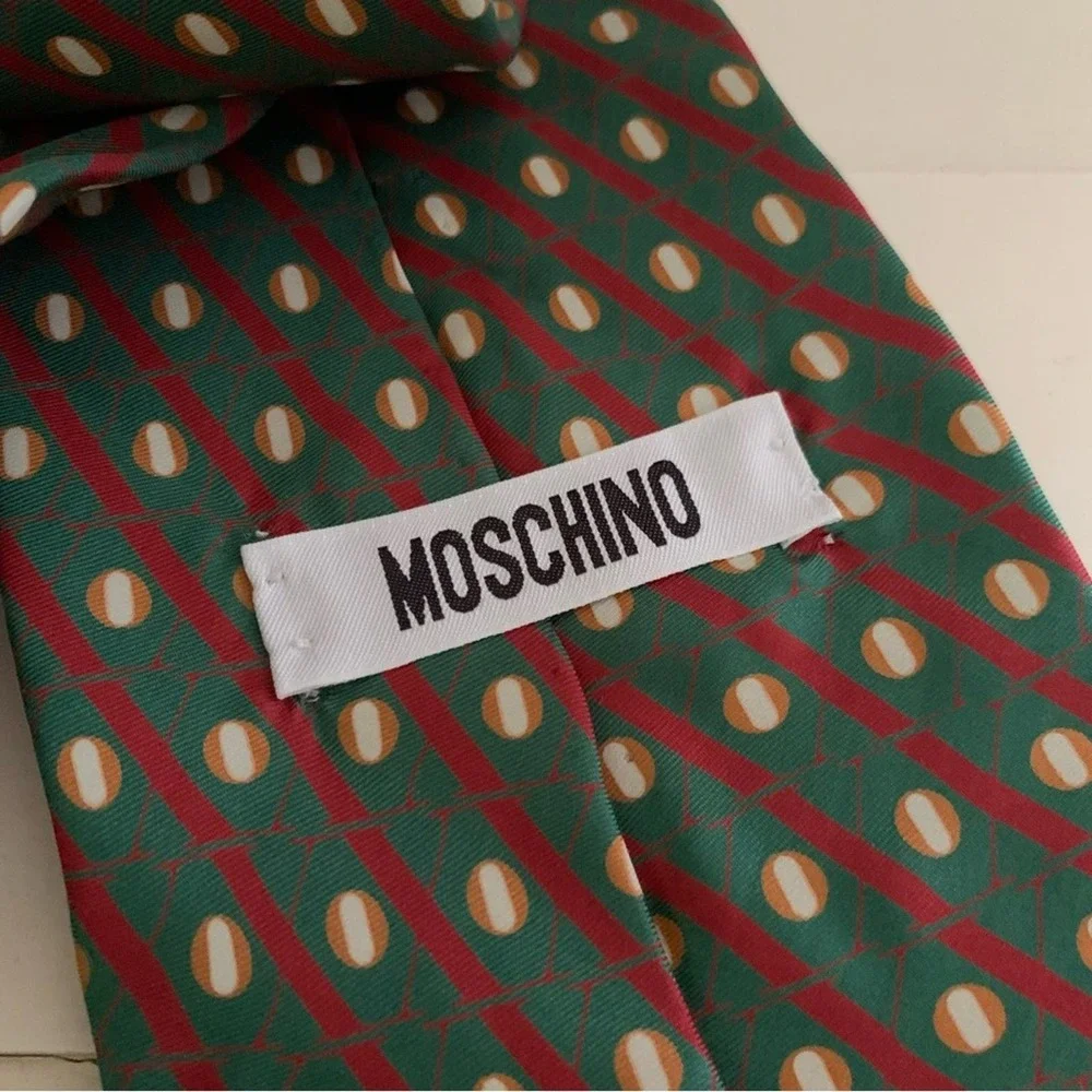 Moschino Green Red XO Tie - Picture 3 of 7
